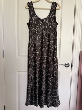 Calvin Klein Black Maxi Dress with White Abstract Print